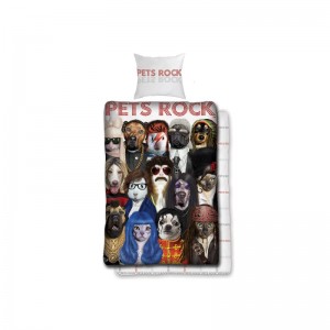 Lenjerie de pat copii Cotton Pets Rock