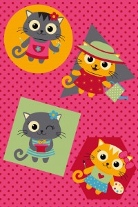 Covor Piccola Kids Pic-014 Cats, Tesut mecanic