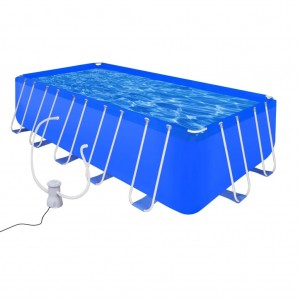 Piscina cu cadru metalic si pompa de filtrare, Sky Albastru, L540xl270xH122 cm
