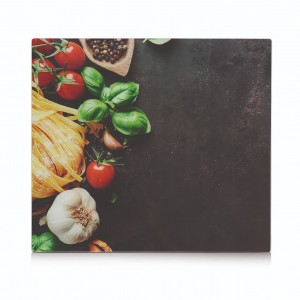 Placa din sticla protectie perete/plita, Pasta Multicolor, L56xl50 cm