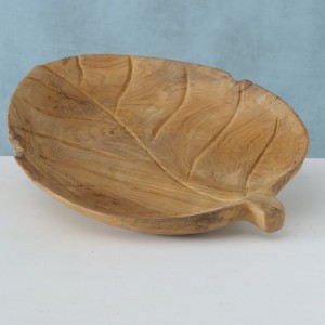 Platou decorativ din lemn de tec Aris Natural, L43xl32xH5 cm