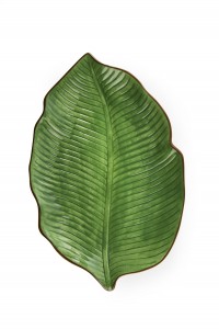 Platou pentru servire, din dolomita, L27xl18xH2,5 cm, Foliage Verde