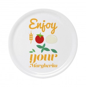 Platou pentru servire pizza, din portelan, Ø31 cm, Enjoy Alb, Modele Asortate