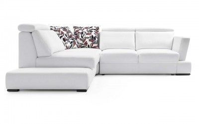 Coltar tapitat cu piele Play White