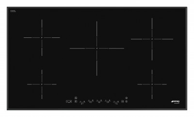 Plita incorporabila inductie SI5952B, Sticla neagra, 90 cm, Universal, SMEG
