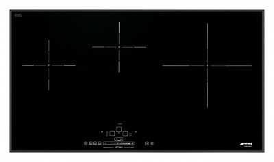 Plita incorporabila inductie SIH5935B, Sticla neagra, 90 cm, Universal, SMEG