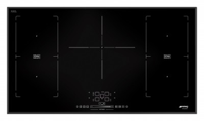 Plita incorporabila inductie SIM592B, Sticla neagra, 90 cm, Universal, SMEG