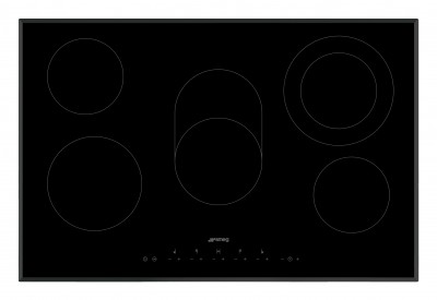 Plita incorporabila vitroceramica SE385EMTB, Sticla neagra, 77 cm, Linea, SMEG
