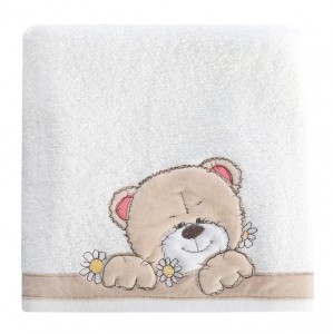 Prosop baie din bumbac Baby 11 Alb / Bej