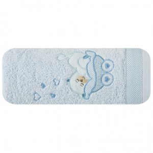 Prosop baie din bumbac Baby 50 X 90 cm Alb / Albastru