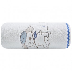 Prosop baie din bumbac Baby 5 Crem / Albastru 50 x 90 cm