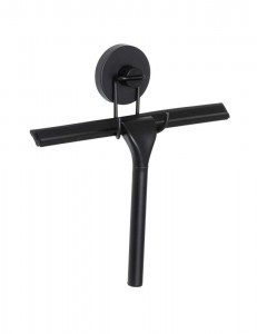 Racleta pentru baie cu suport Vacuum-Loc, din metal, Squeegee Negru, L25xl6xH21,5 cm