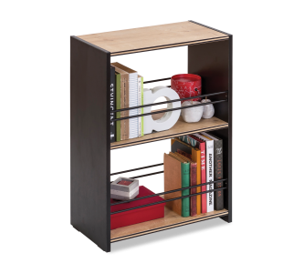 Raft din pal, pentru tineret Blacky Black / Nature, l52xA28xH72 cm