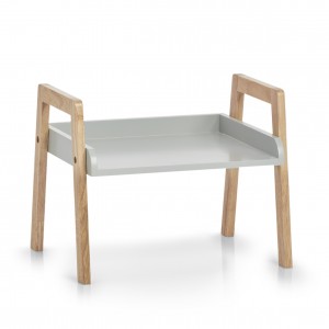 Raft modular din MDF si lemn Wood Gri / Natural, l40xA30,5xH32 cm