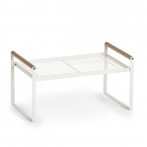 Raft universal din metal si lemn, Nordic Alb, l34,5xA21,5xH18 cm