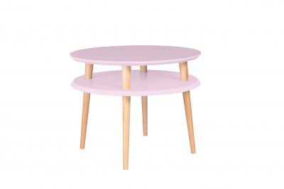Masa de cafea din lemn de fag si MDF Ufo Medium Dusky Pink / Beech, Ø57xH45 cm