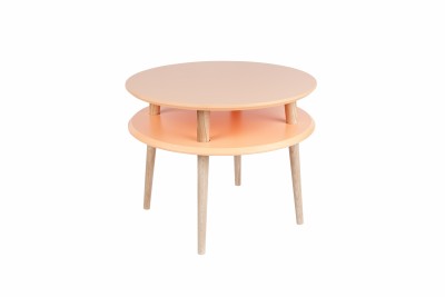 Masa de cafea din lemn de fag si MDF Ufo Medium Orange / Beech, Ø57xH45 cm