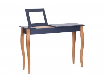 Masa machiaj cu oglinda, din lemn de fag si MDF Lillo Large Graphite / Beech, L105xl35xH74 cm