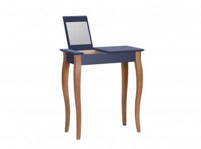 Masuta machiaj cu oglinda, din lemn de fag si MDF Lillo Small Graphite / Beech, L65xl35xH74 cm