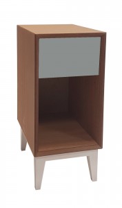 Noptiera din MDF, cu 1 sertar Pix Small Oak / Dark Grey, l30xA40xH50 cm