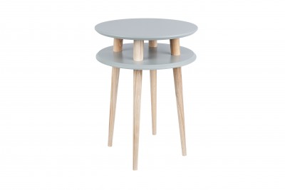 Masa de cafea din lemn de fag si MDF Ufo High Dark Grey / Beech, Ø45xH61 cm