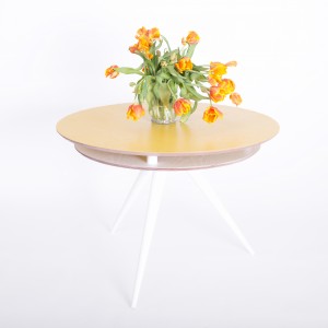 Masa Triad White/Yellow, Ø105xh75 cm