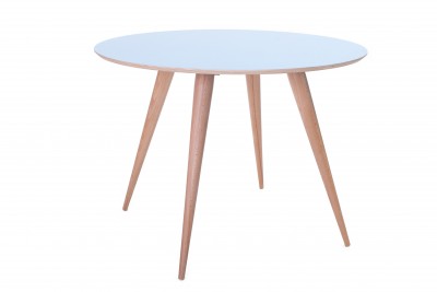 Masa din lemn de fag si pal Planet Round Blue / Beech, Ø105xH75 cm