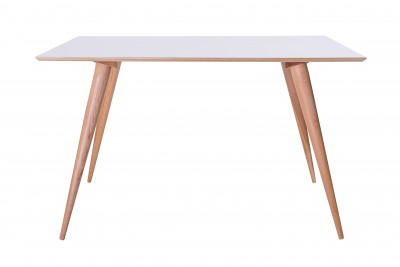 Masa din lemn de fag si pal Planet Rectangular White / Beech, L124xl78xH75 cm