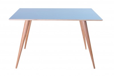 Masa din lemn de fag si pal Planet Rectangular Blue / Beech, L124xl78xH75 cm