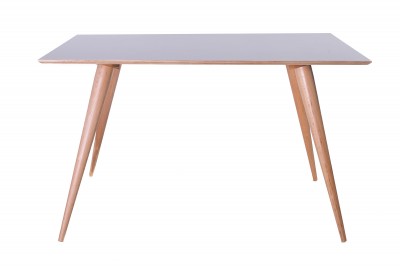 Masa din lemn de fag si pal Planet Rectangular Grey / Beech, L124xl78xH75 cm