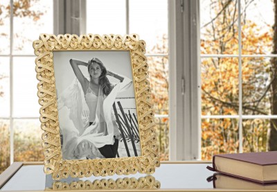 Rama foto decorativa din rasina, Pame Small Auriu, 20,2 x 25 cm