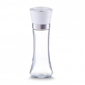 Rasnita sare / piper din sticla si plastic, Large White Ø 6,5xH19,5 cm
