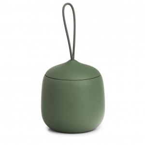 Recipient cu capac, din polirasina, Sage Verde Inchis, Ø10,5xH11,8 cm