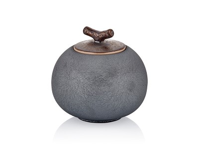 Recipient decorativ din ceramica pentru depozitare Diamond Big Antracit, Ø13xH13 cm