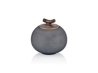 Recipient decorativ din ceramica pentru depozitare Diamond Small Antracit, Ø11xH11 cm