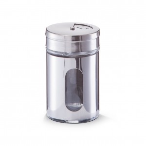 Recipient pentru condimente Visual, inox si sticla, Silver 80 ml, Ø 5xH8,5 cm