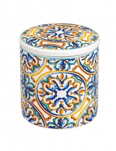 Recipient pentru depozitare cu capac, din portelan, Medicea Rose Multicolor, Ø10xH10 cm