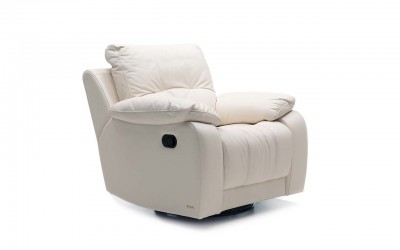 Fotoliu recliner tapitat cu piele ecologica Re-lax Beige, l108xA102xH101 cm