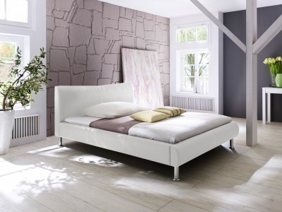 Pat tapitat cu piele ecologica River Alb