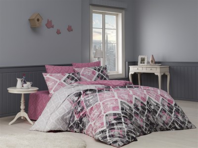 Lenjerie de pat Ranforce Riviera V2 Pembe