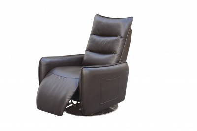 Fotoliu Recliner tapitat cu piele ecologica Royce Brown, l78xA90xH104 cm