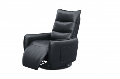 Fotoliu Recliner tapitat cu piele ecologica Royce Black, l78xA90xH104 cm