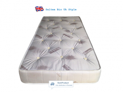 Saltea ortopedica cu arcuri si lana BIO UK Style, 24 cm