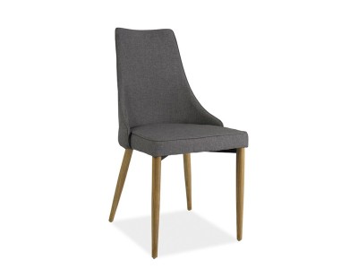 Scaun tapitat cu stofa, cu picioare din lemn Sandstorm Grey / Beech, l49xA46xH92 cm