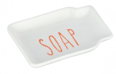 Sapuniera din ceramica Tirana Alb, L13xl8,5xH2 cm