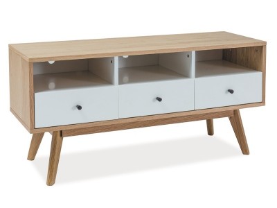 Comoda TV din lemn si furnir Shanley, l120xA40xH55 cm