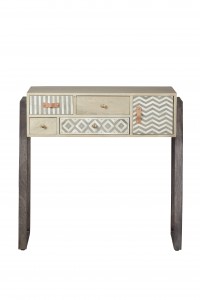 Consola din lemn cu 4 sertare si 1 usa Doyle Natural, l90xA33xH88 cm