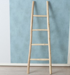 Scara decorativa din lemn de tec Alok Natural, l55xA5xH160 cm