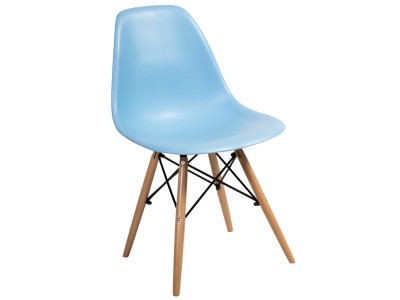 Scaun din plastic si lemn Ensio Albastru