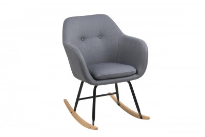 Scaun balansoar tapitat cu stofa Emilia Gri Inchis / Negru, l57xA71xH81 cm